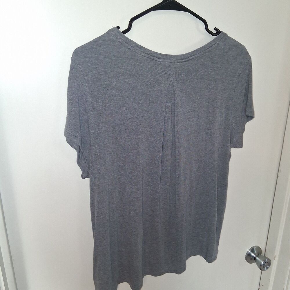 Athleta With Ease Oversized Rib Tee Gray Small High-Low Hem Athleisure Workout - Picture 6 of 11